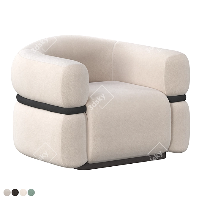 Modern Malibu Armchair: Dooq Design 3D model image 1