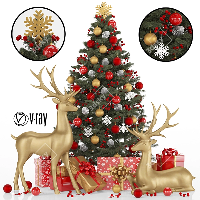 Lucky Reindeer Decor Set 3D model image 1