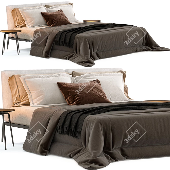 Luxury Flexform Lifesteel Bed 3D model image 3