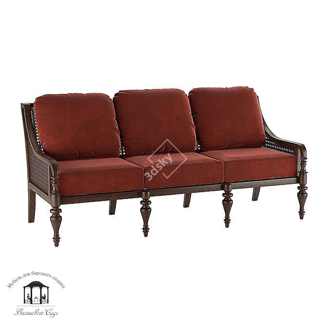Albero Koloniale Aluminum Three-Seater Sofa 3D model image 1