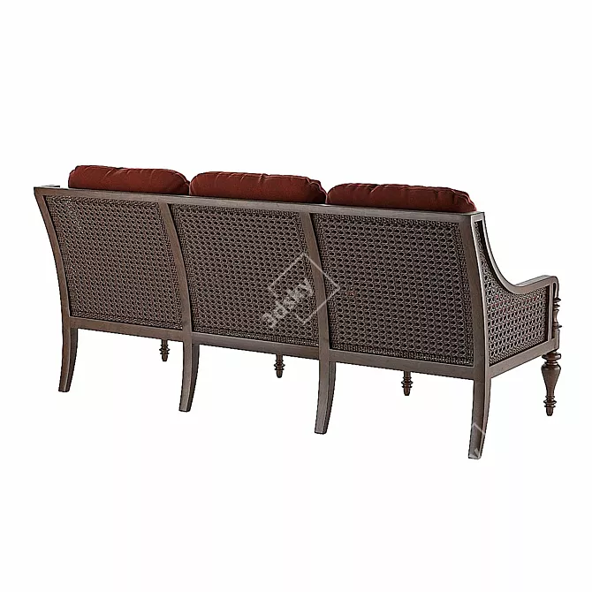 Albero Koloniale Aluminum Three-Seater Sofa 3D model image 2