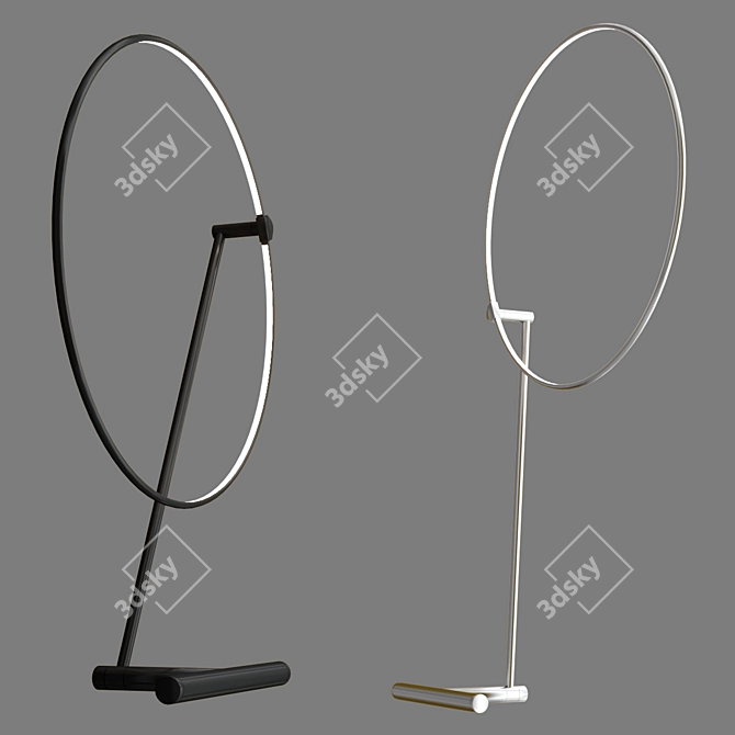 Elegant Adjustable Floor Lamp 3D model image 2