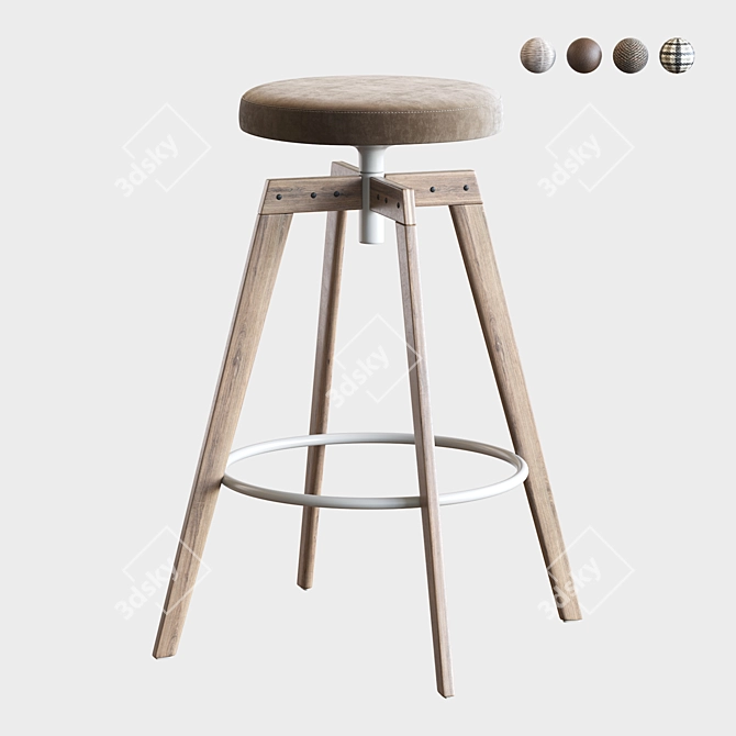 Modern MDF Italia Barstool 3D model image 1