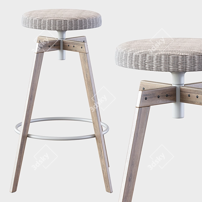 Modern MDF Italia Barstool 3D model image 3