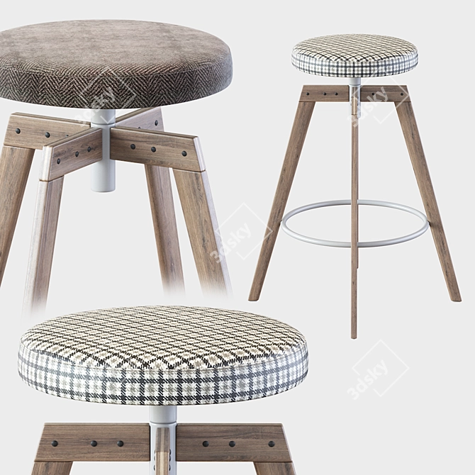 Modern MDF Italia Barstool 3D model image 5