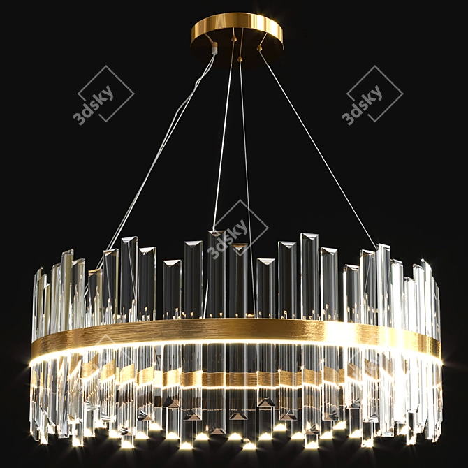 Elegant Crystal Chandelier - Luxurious Modern Lighting 3D model image 2