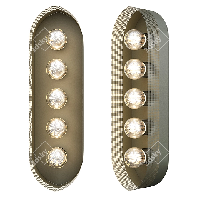 Vintage-inspired Harlow 5 Sconce 3D model image 1