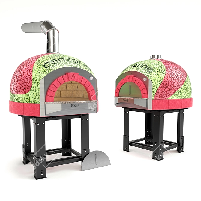 Mosaic Wood-Fired Pizza Oven 3D model image 9