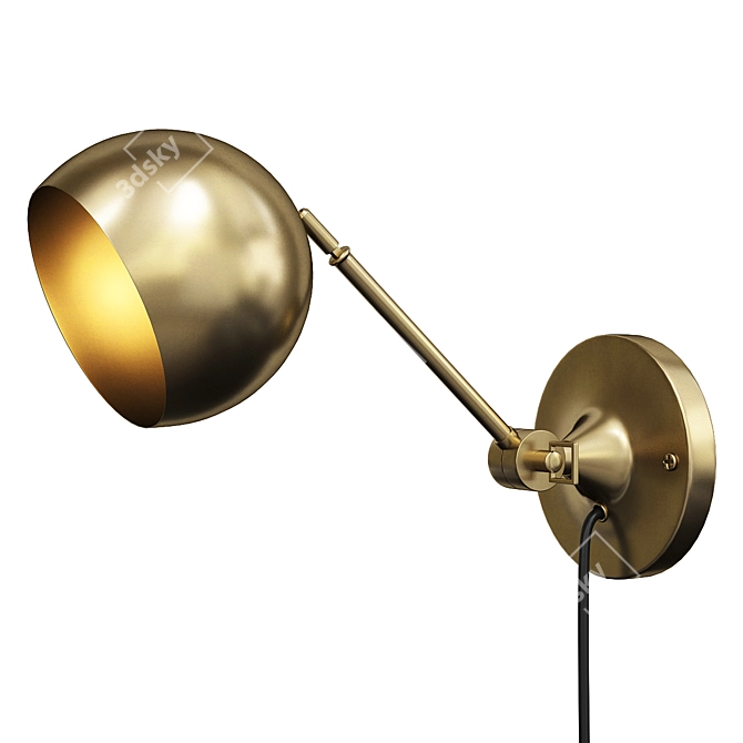 Sleek Isaac Long Arm Sconce 3D model image 1