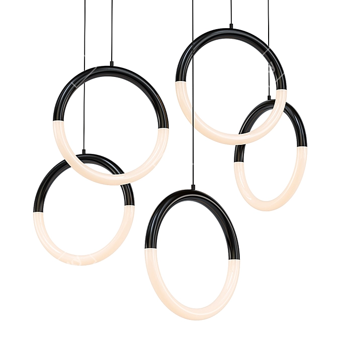 Luxury Black LED Pendant Light 3D model image 1
