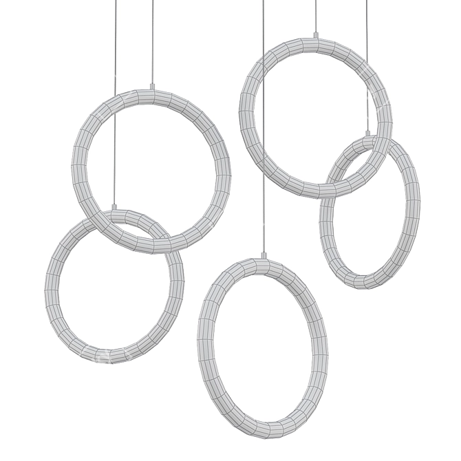 Luxury Black LED Pendant Light 3D model image 2