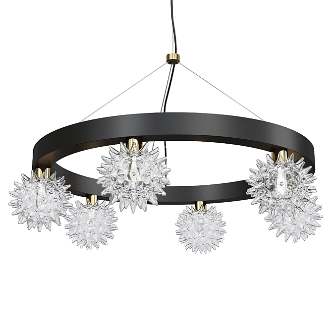Sforzinda Chandelier: Elegant 6-Light Fixture 3D model image 1