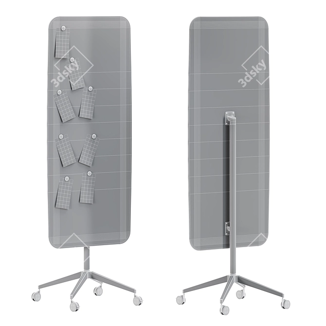 Sleek Mobile Glassboard for Creative Spaces 3D model image 5