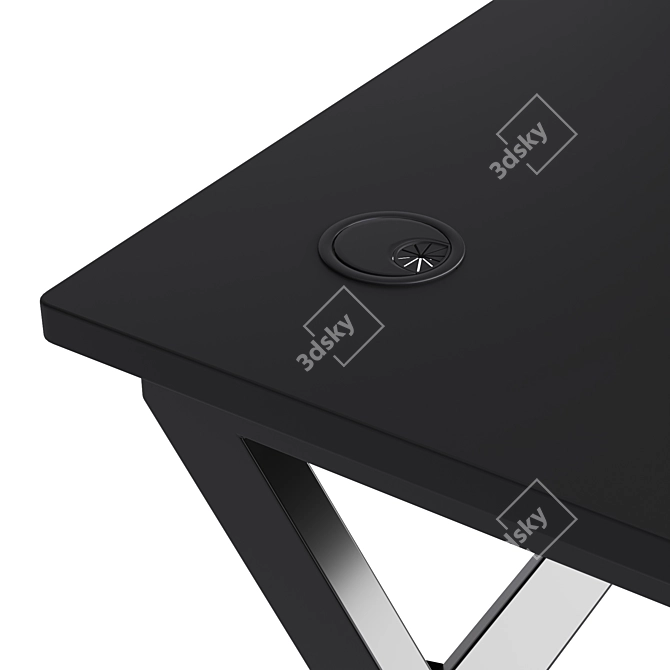 Gaming Desk with Cup Holder & Headphone Hook 3D model image 5