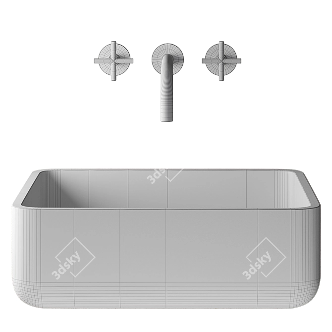 Stylish Davani MERIDIAN VS50 Sink 3D model image 3