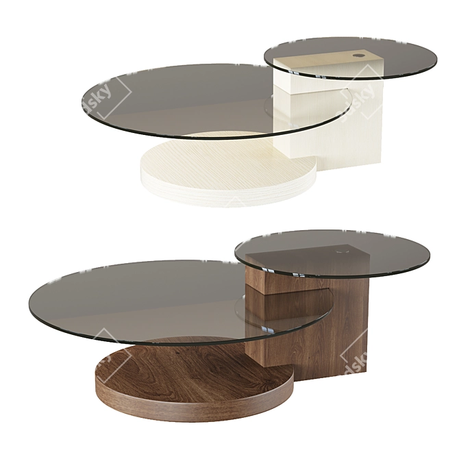 Sleek Modern Round Coffee Table 3D model image 1