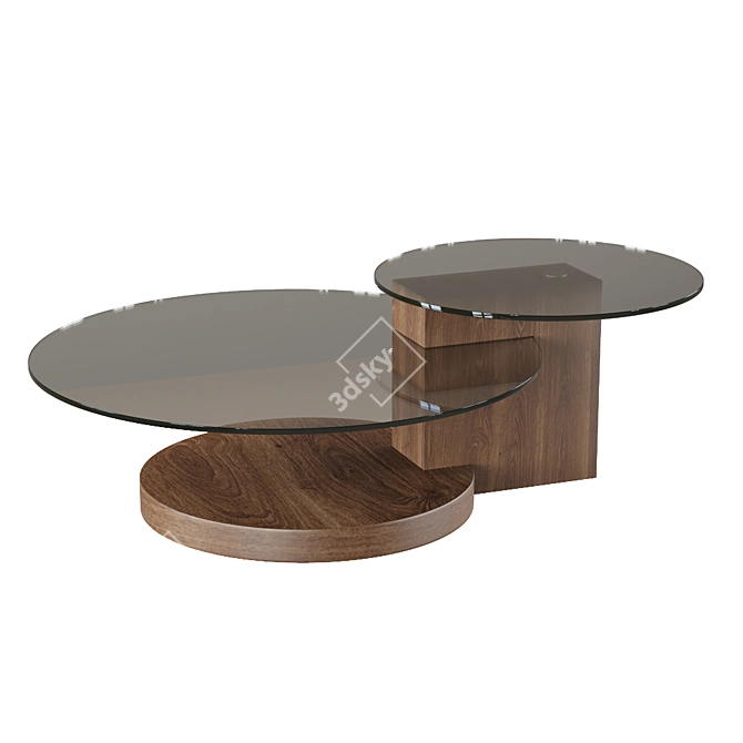 Sleek Modern Round Coffee Table 3D model image 2
