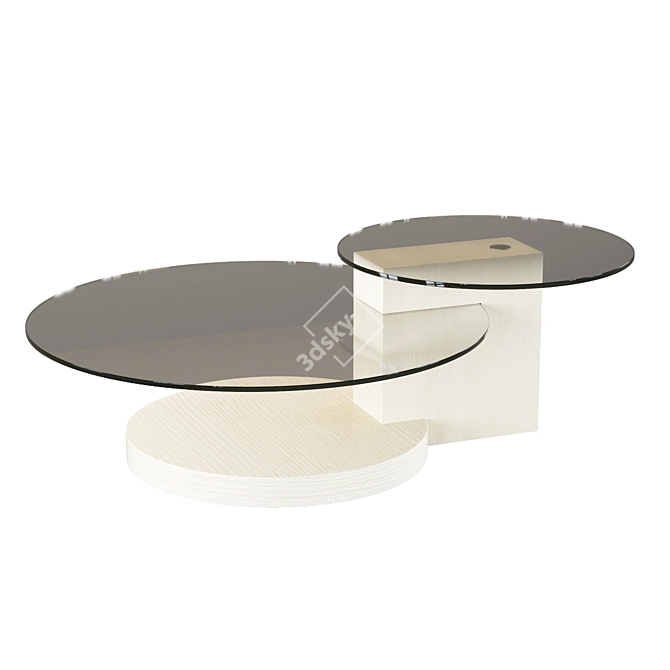 Sleek Modern Round Coffee Table 3D model image 3