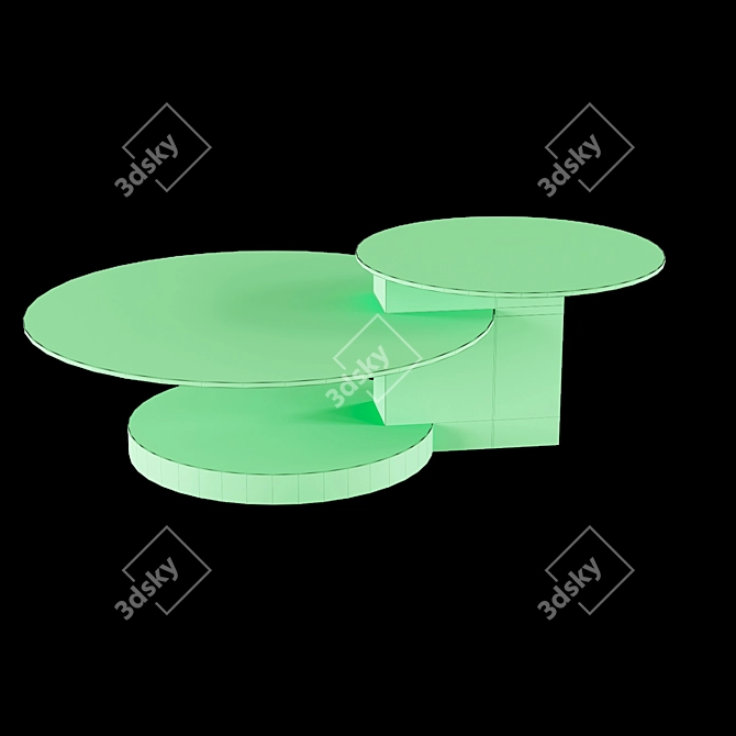 Sleek Modern Round Coffee Table 3D model image 4