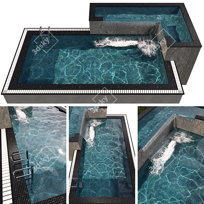  Crystal Clear Pool: Perfect for Stunning Caustic Effects 3D model image 1