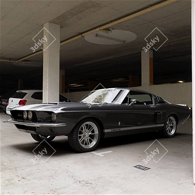 Classic Ford Shelby Mustang GT500 3D model image 5