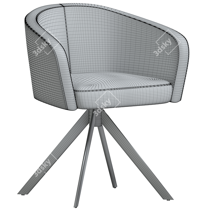 Elegant Metal Support Chair Torino 3D model image 2