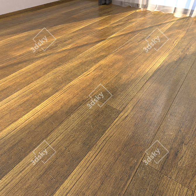 Burma XVII Teak Parquet: HD Textures, Corona & Vray Render 3D model image 1