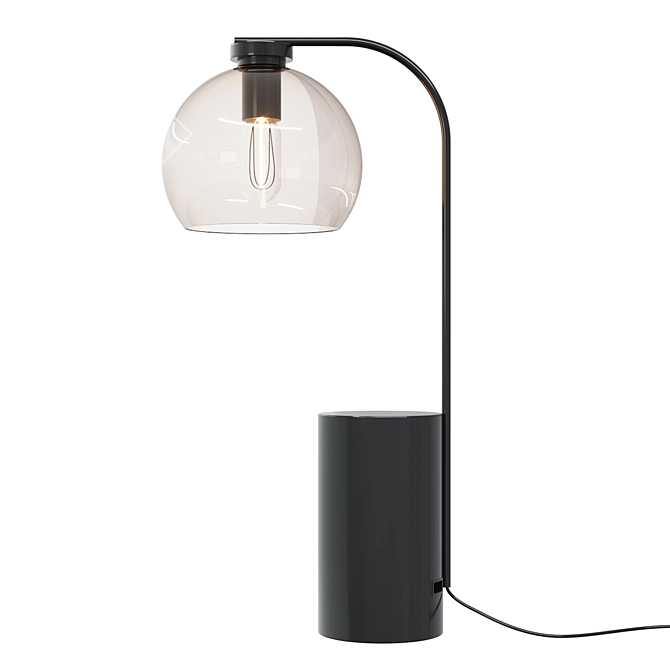 Modern Black USB Table Lamp 3D model image 1