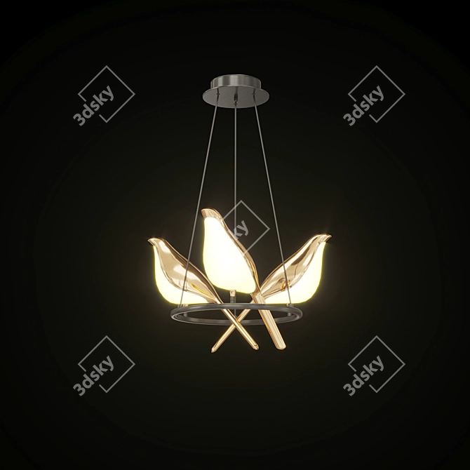 NOMI Bird Chandelier: Stylish Avian-inspired Lighting 3D model image 4