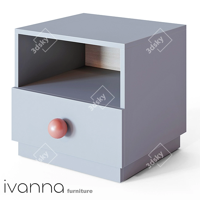 Playful Bedside Table for Kids - ICE CREAM 3D model image 1