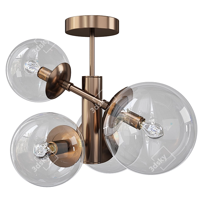 Globe Burnished Coating Chandelier 3D model image 1