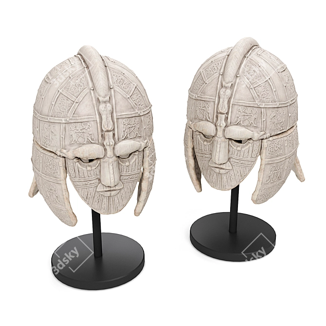 Authentic Medieval European Warrior Helmet 3D model image 5