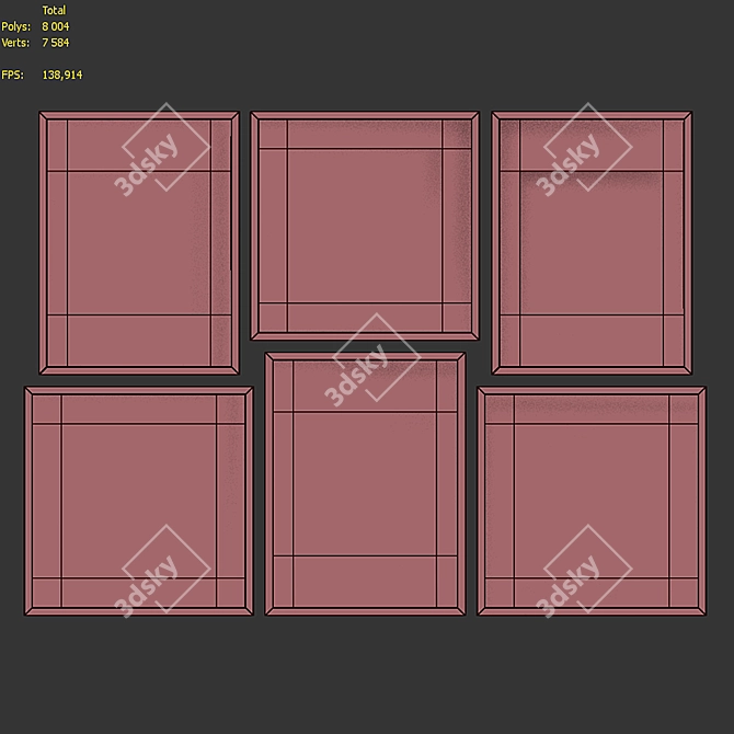 Dual Tone Mountain Kitty Frame Set 3D model image 7