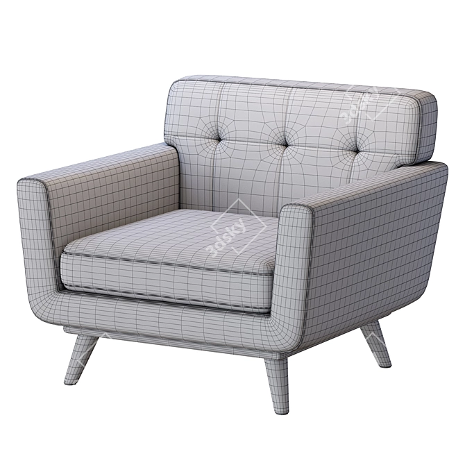Azure Engage Armchair: Contemporary Design, Ultimate Comfort 3D model image 5