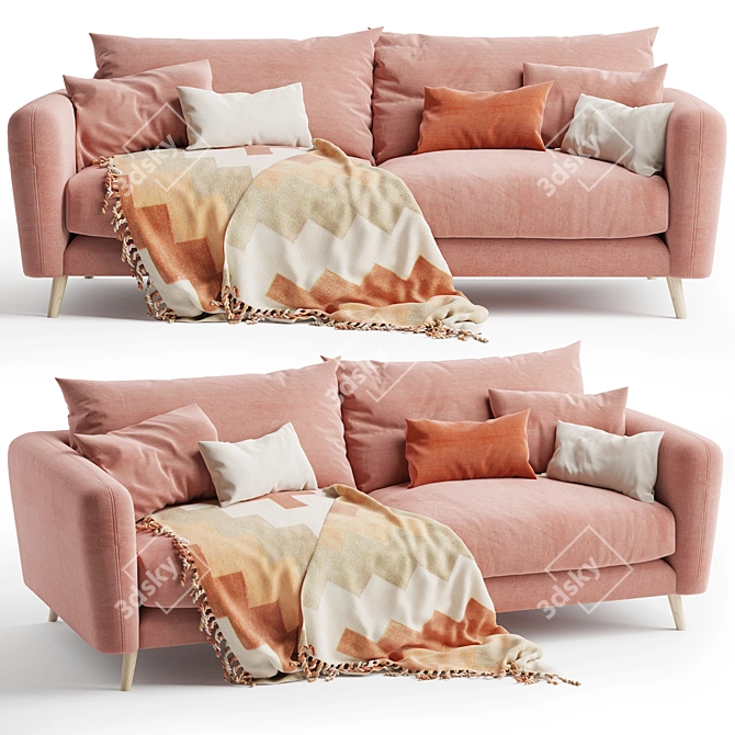 Cozy Squishmeister Sofa: The Ultimate in Comfort 3D model image 1