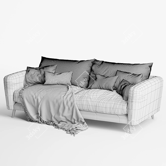Cozy Squishmeister Sofa: The Ultimate in Comfort 3D model image 7