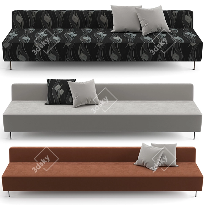 Gubi Modern Line Sofa Set 3D model image 2