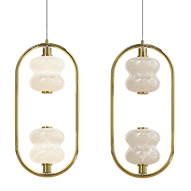 Sleek ALDA RING Pendant Light 3D model image 2