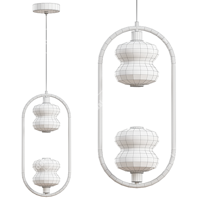 Sleek ALDA RING Pendant Light 3D model image 3