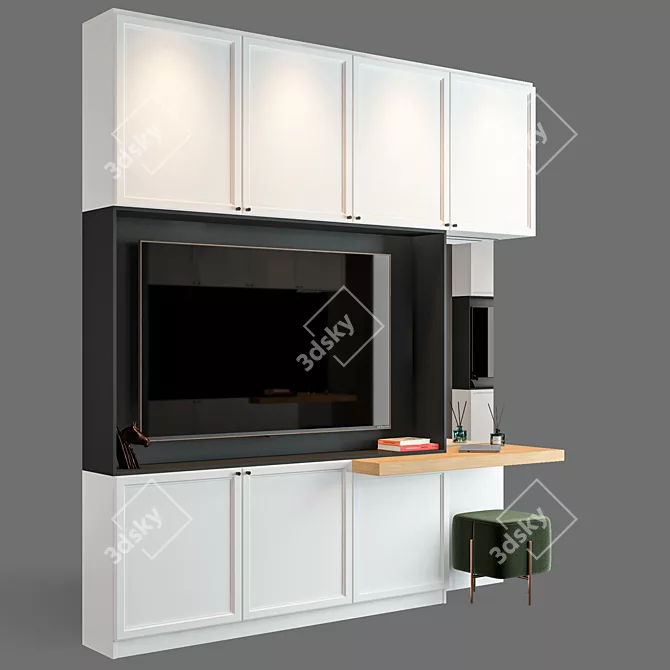 Customizable TV Wall Unit by Mr.Doors - Plaza 3D model image 2