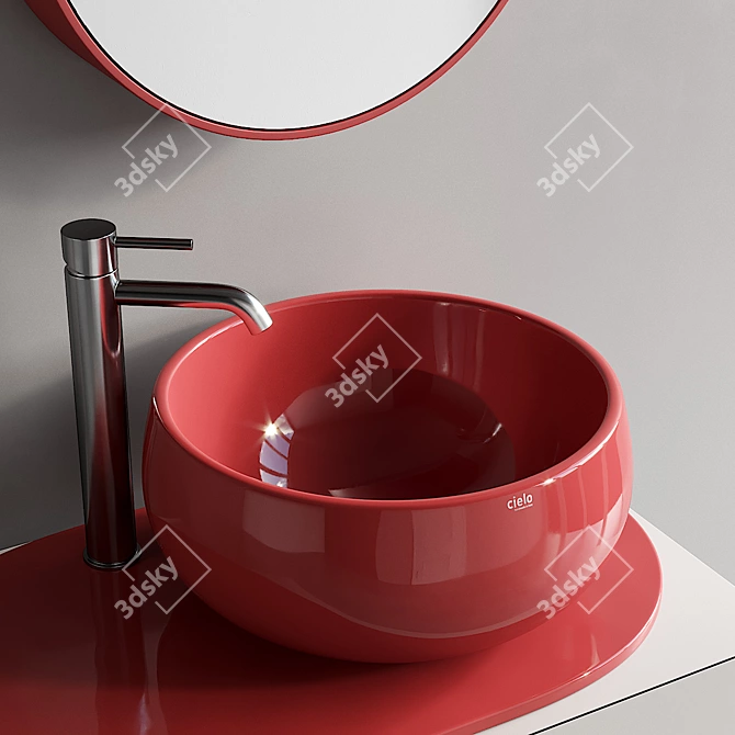 Ceramica Cielo Delfo Set 4: Vanity, Washbasin & Mirror 3D model image 2
