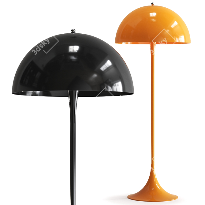 Sleek and Portable Panthella Floor Lamp 3D model image 2