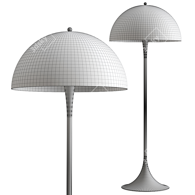 Sleek and Portable Panthella Floor Lamp 3D model image 4