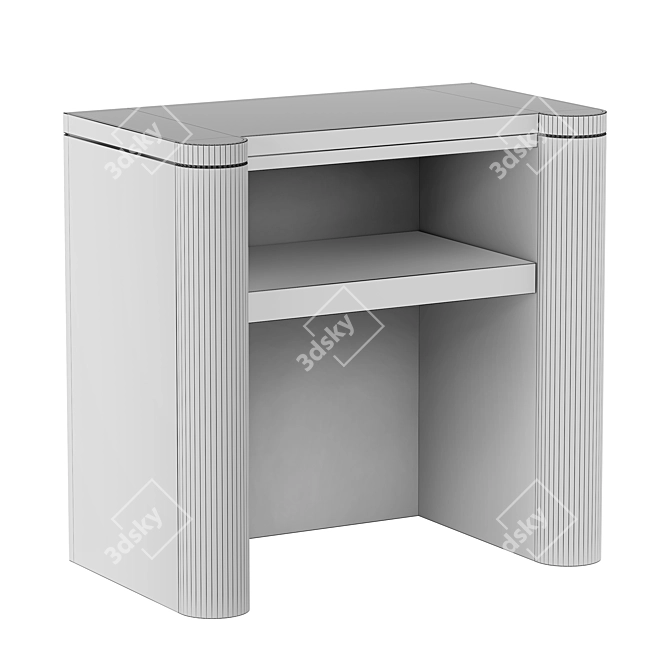 CB2 Port Blackened Wood Nightstand 3D model image 3