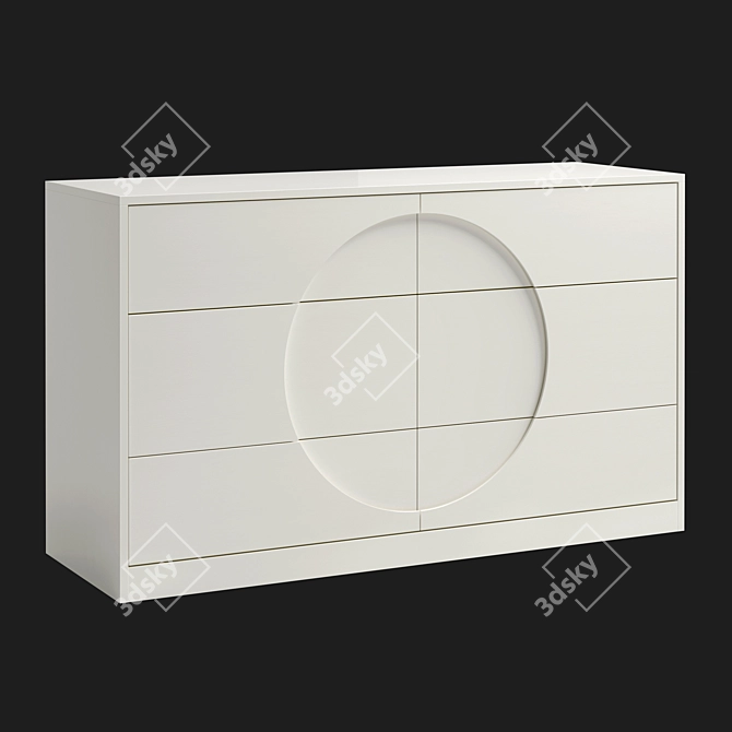 West Elm Circle Dresser: Modern and Spacious 6-Drawer 3D model image 1