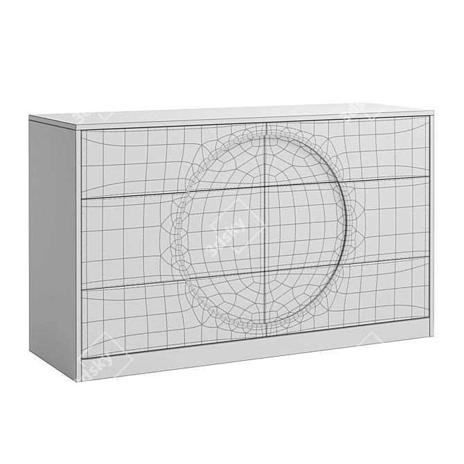 West Elm Circle Dresser: Modern and Spacious 6-Drawer 3D model image 3