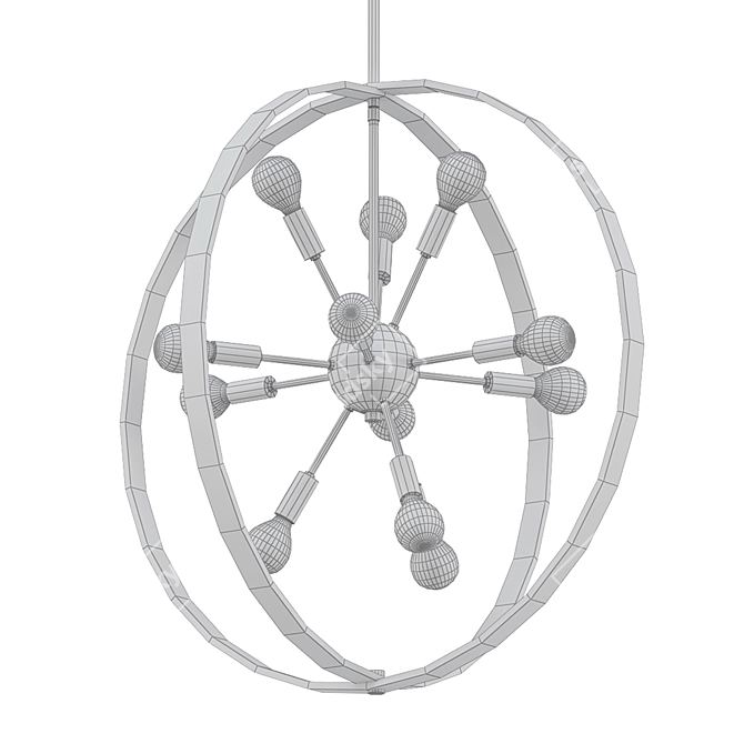 Elegant Bronze 12-Light Chandelier 3D model image 2