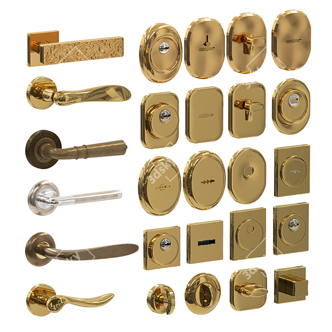 Title: Premium Door Fittings Collection 3D model image 1