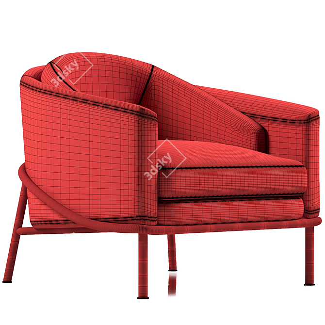 Sleek Bobby Landham Armchair 3D model image 4