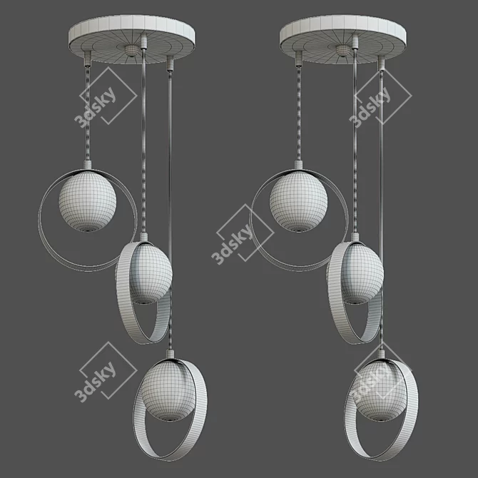 Modern Glass Pendant Lamp 3D model image 4